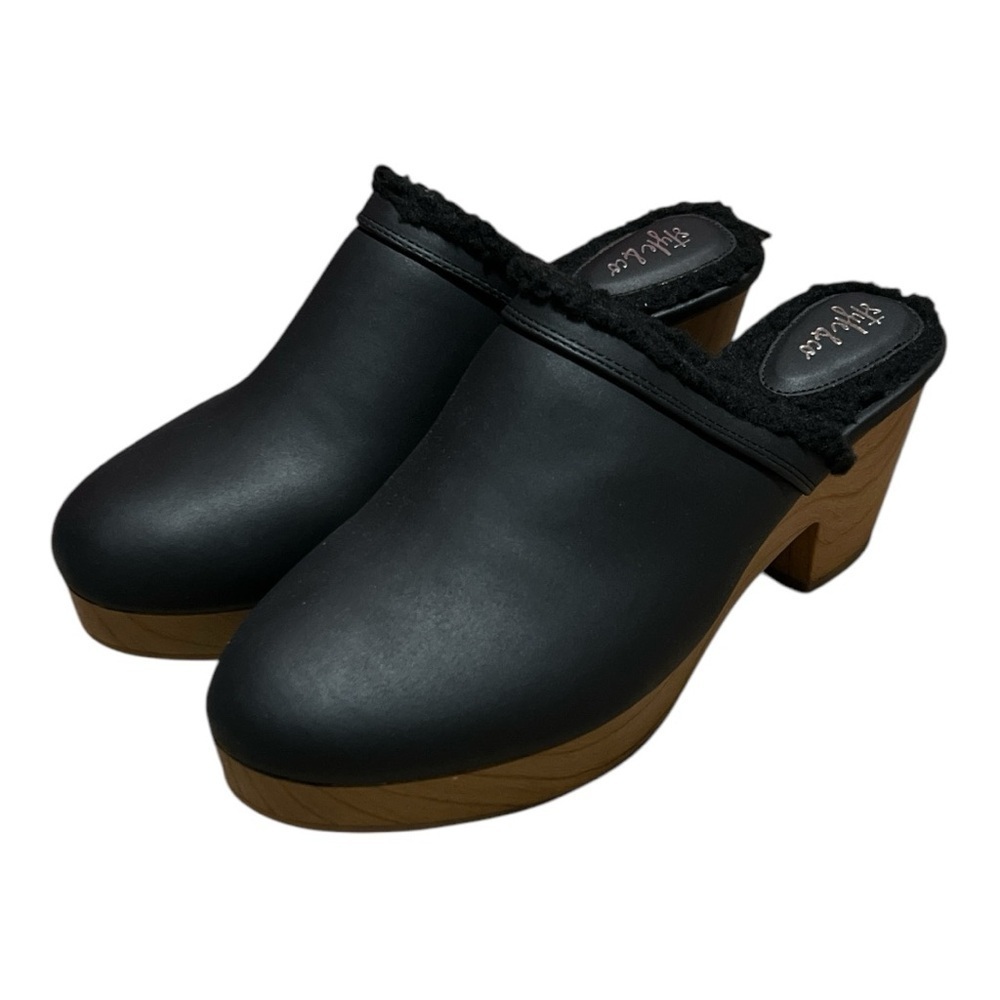 Style & CO Black Almond Toe Slip On Clog Mule